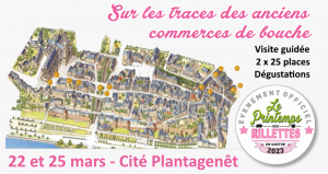 Visite guidée "Sur les traces des anciens commerces de bouche de la Cité Plantagenêt". 22 et 25 mars