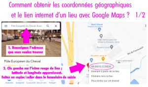 Tuto Google Maps n° 1 : obtenir les coordonnées géographiques d'un lieu, latitude et longitude.
