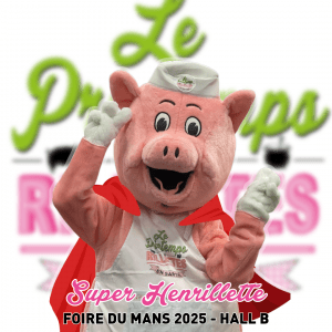 Super Henrillette et les bénévoles du Printemps des Rillettes à la Foire du Mans 2025, du 11 au 15 septembre
