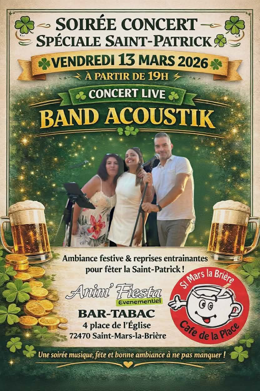 Saint Mars Café : Affiche de la Saint Patrick, 17 mars 2026