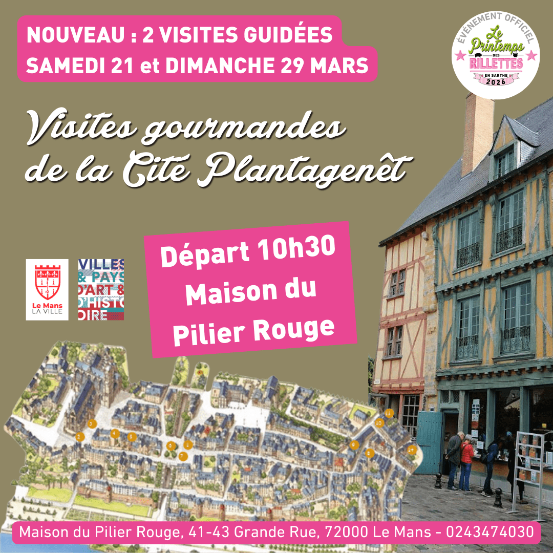 2 visites guidées de la Cité Plantagenêt sur la trace des anciens commerces de bouche.