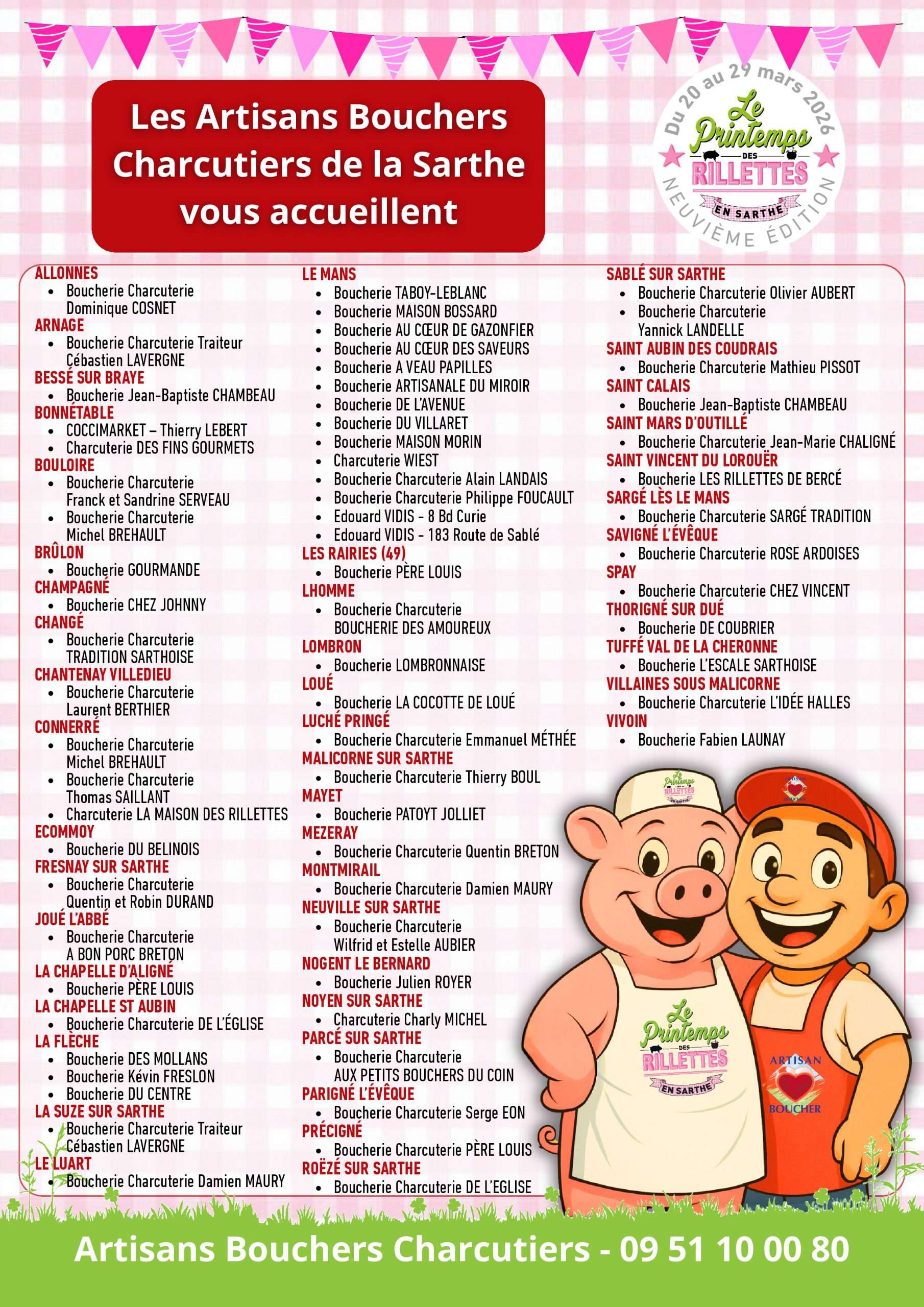 66 Artisans bouchers et charcutiers traiteurs participent au Printemps des Rillettes 2026.