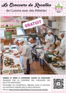 Connerré en fête pour le Concours de recettes de cuisine avec des rillettes.