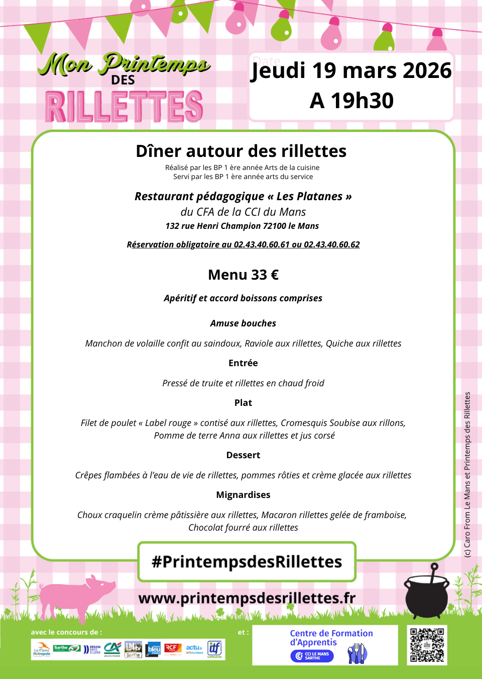 Dîner au restaurant pédagogique Les Platanes de la CCI du Mans