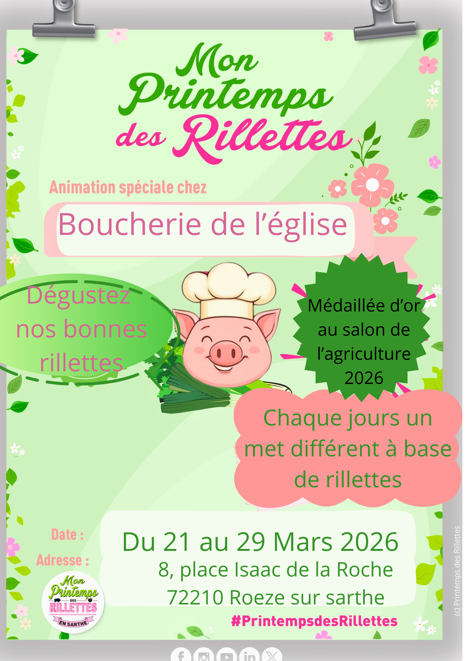 Animation Boucherie de l'Eglise à Roëzé sur Sarthe