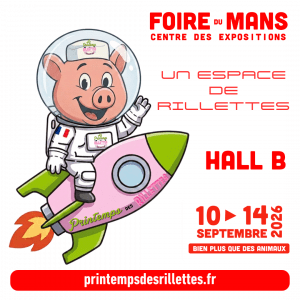 Henrillette à la Foire du Mans, 10-14 septembre. Thème 2026 : Un espace de Rillettes. Image : Henrillette astronaute sur une fusée