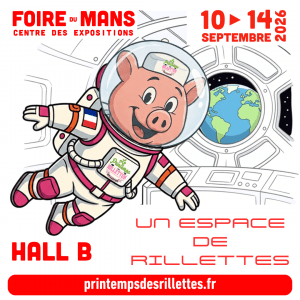 Henrillette à la Foire du Mans, 10-14 septembre. Thème 2026 : Un espace de Rillettes. Image : Henrillette astronaute dans la station spatiale