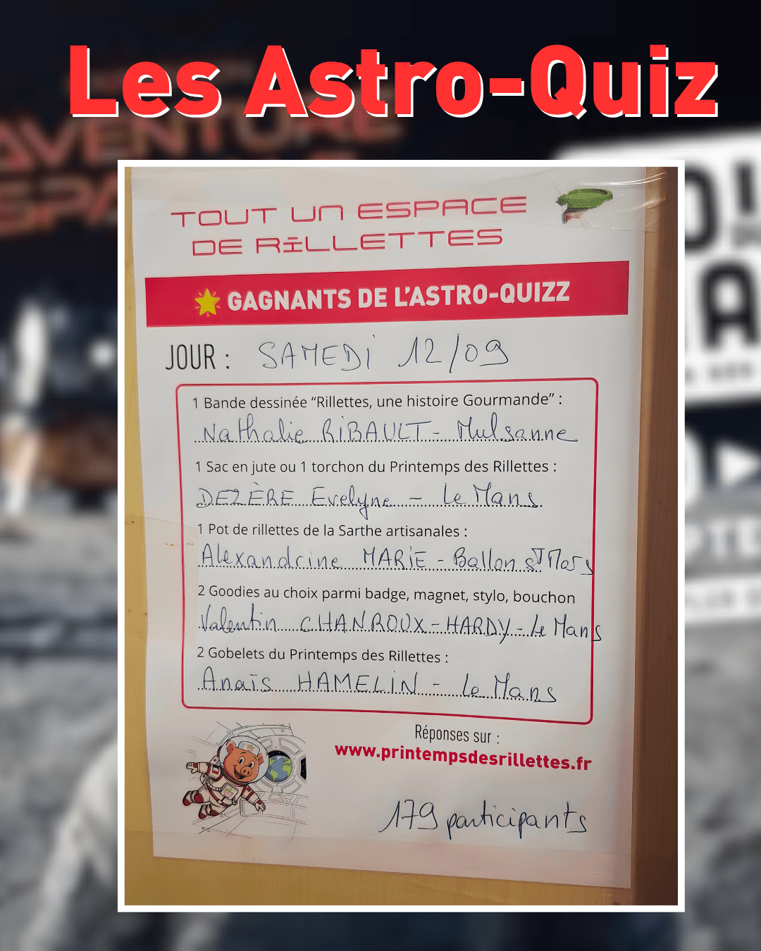 Astroquiz - gagnants samedi 12
